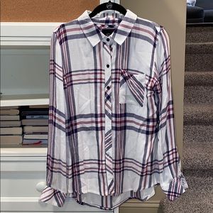 Rails White Blue and Red Flannel